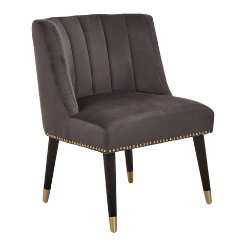 Luxe Grey Velvet Accent Chair
