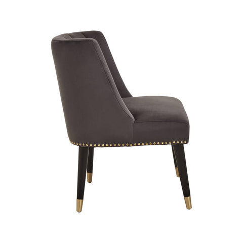 Luxe Grey Velvet Accent Chair