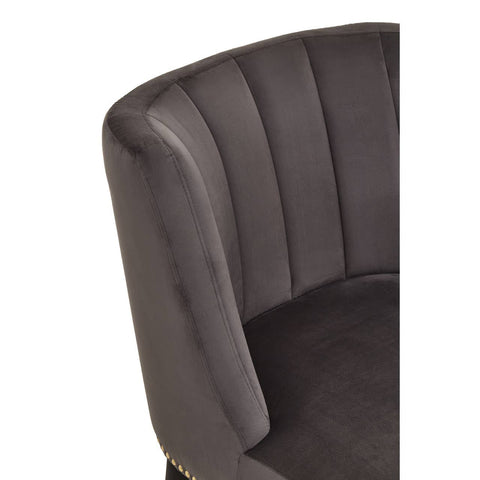 Luxe Grey Velvet Accent Chair