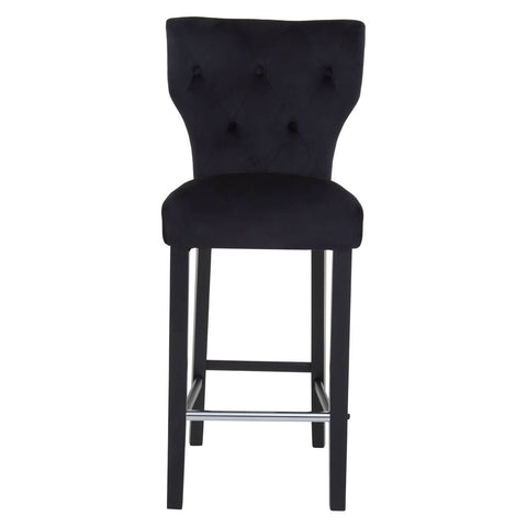 Sleek Black Upholstered Barstool