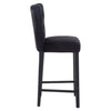 Sleek Black Upholstered Barstool