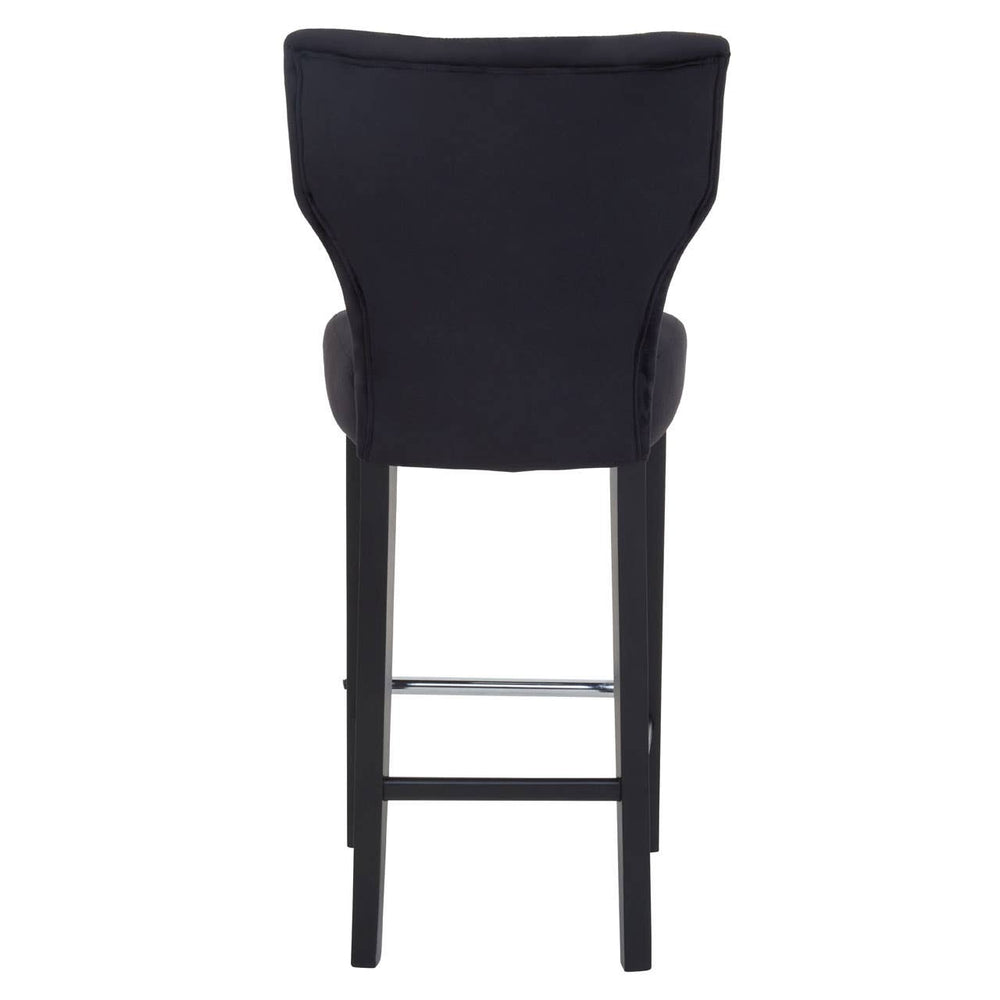 Sleek Black Upholstered Barstool