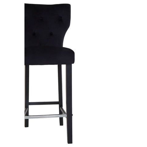 Sleek Black Upholstered Barstool
