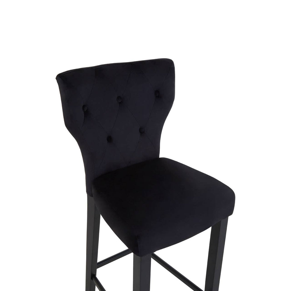Sleek Black Upholstered Barstool