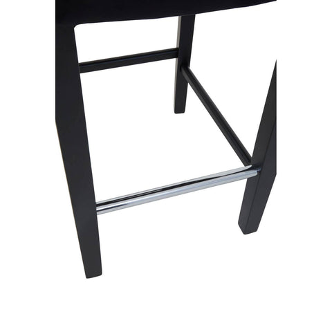 Sleek Black Upholstered Barstool