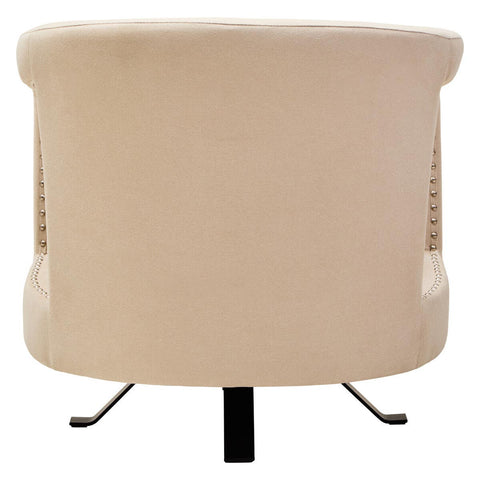 Luxe Beige Velvet Swivel Chair
