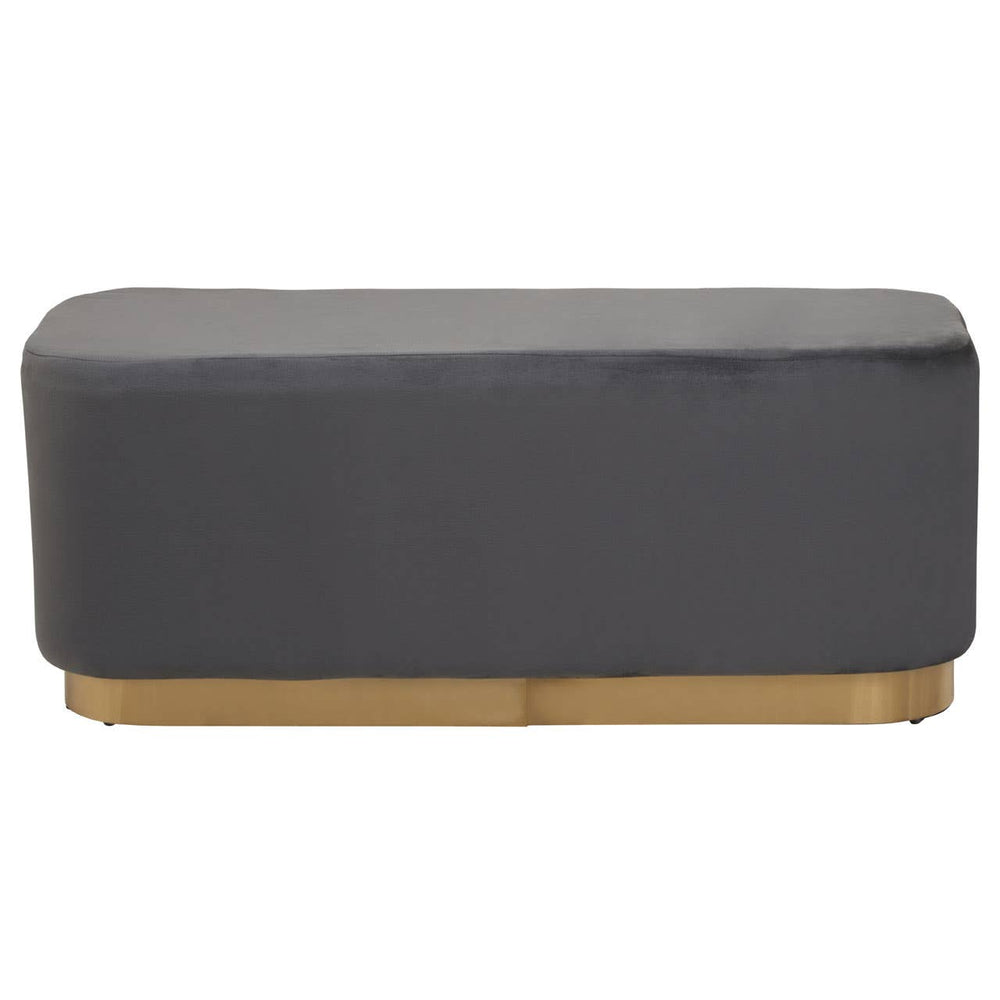 Luxe Grey Velvet Gold Bench
