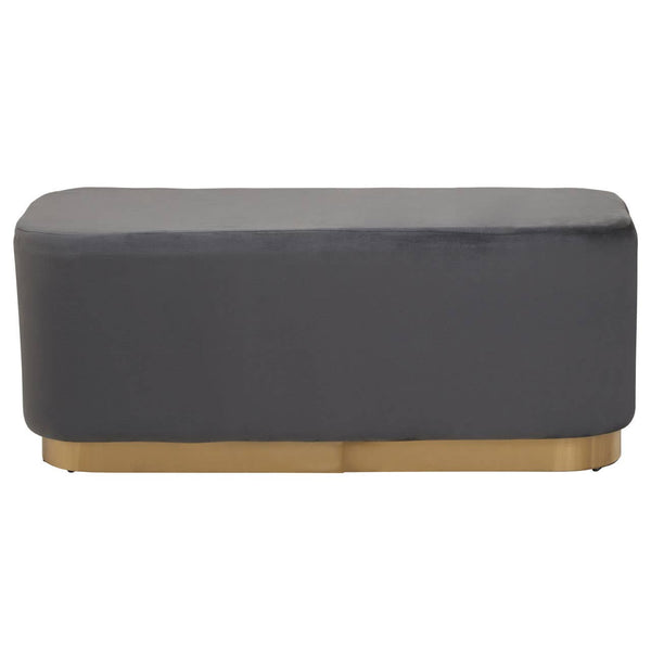 Luxe Grey Velvet Gold Bench