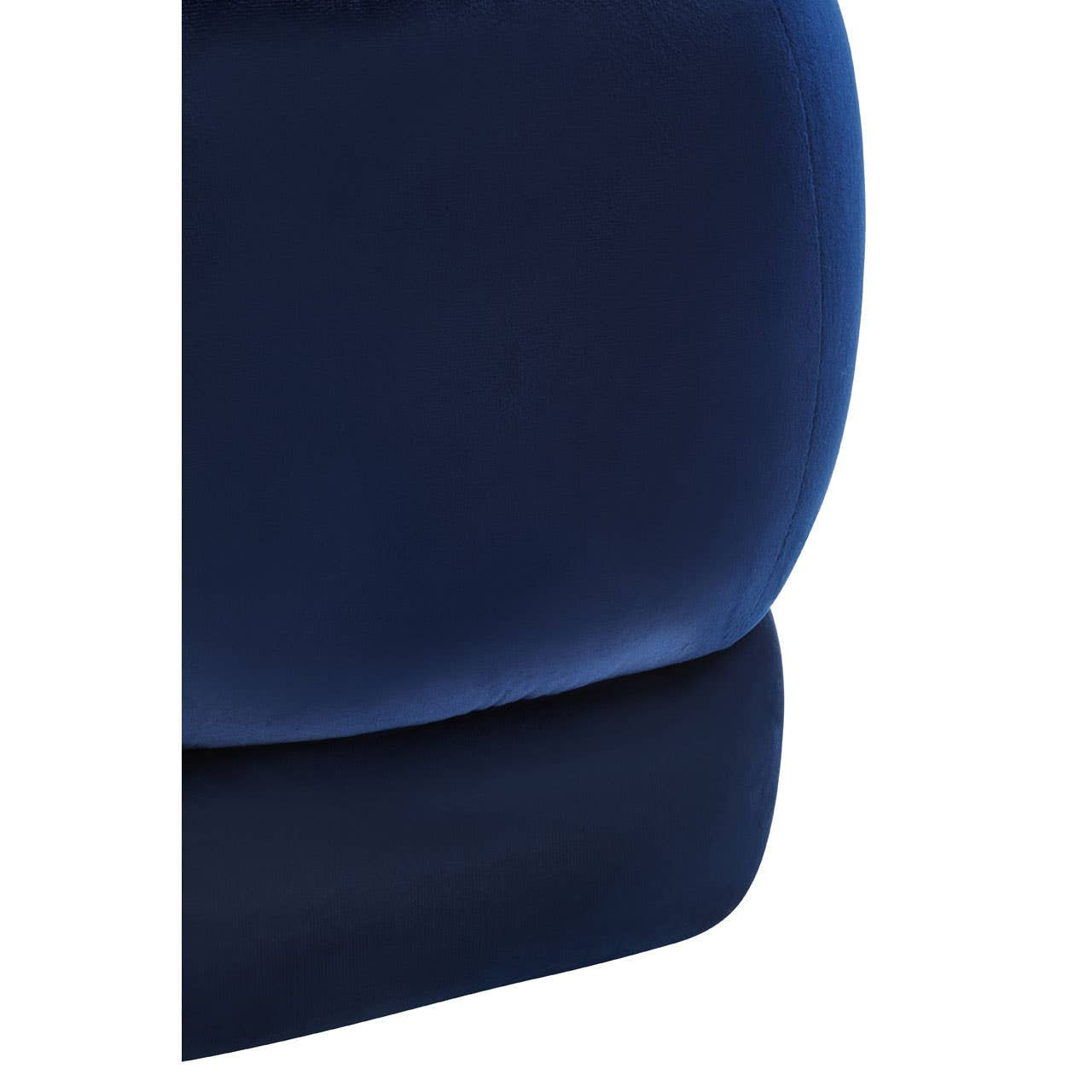 Midnight blue velvet square stool with a smooth, plush surface and rounded edges, showcasing a rich color and elegant design. The stool features a sturdy base and a contemporary aesthetic, perfect for modern home decor