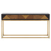 Luxury Oak Brass Console