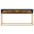 Luxury Oak Brass Console