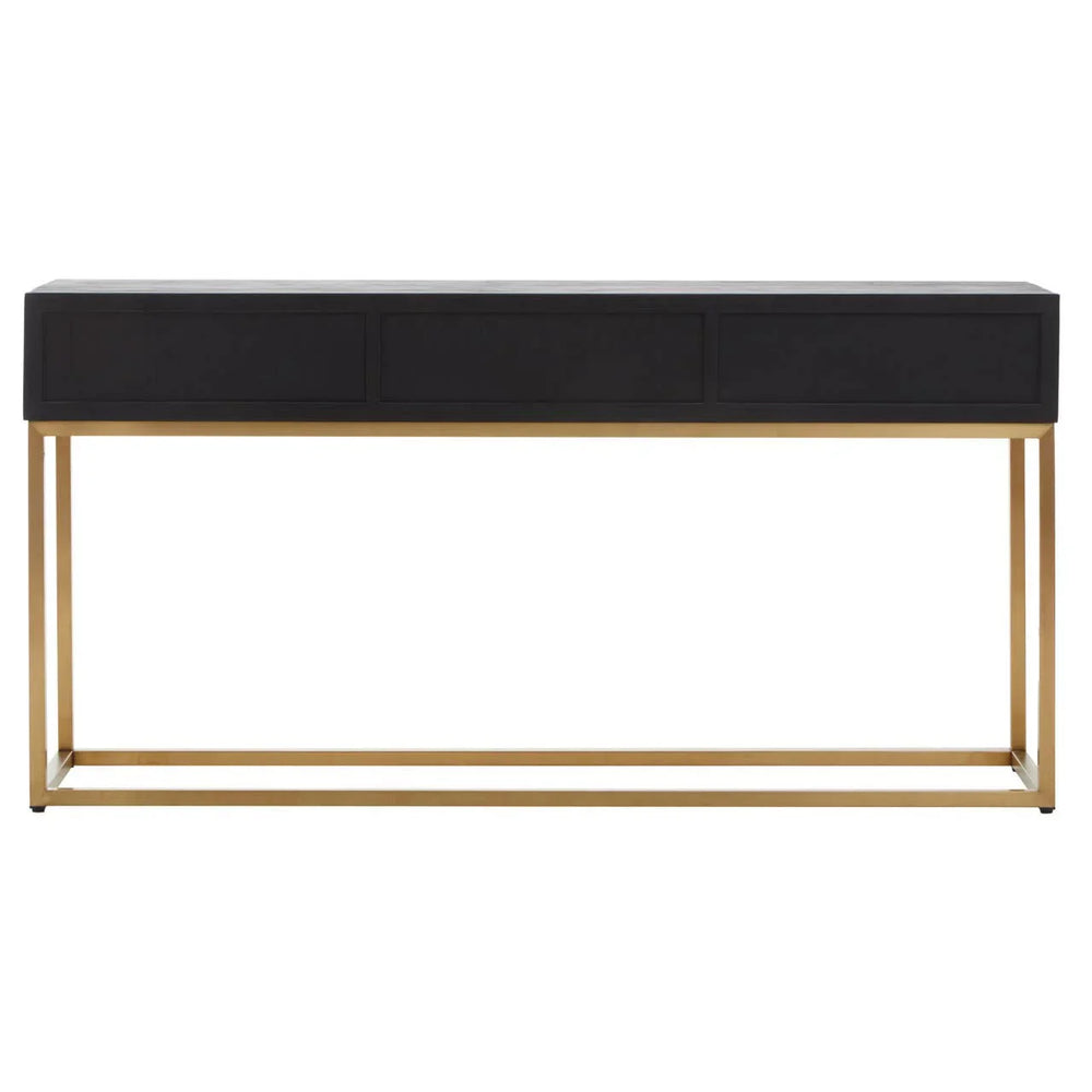 Luxury Oak Brass Console