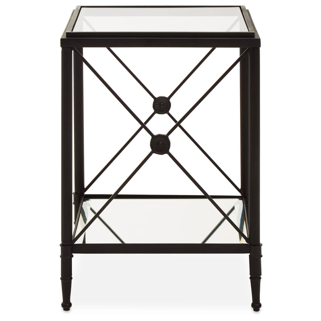 Square Black Glass Side Table