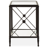 Square Black Glass Side Table