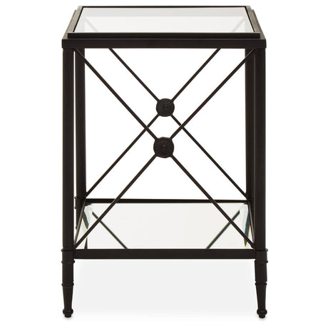 Square Black Glass Side Table