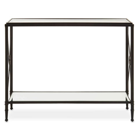 **Modern Black Metal Glass Table**