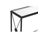 **Modern Black Metal Glass Table**