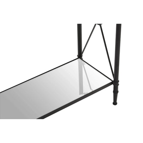 **Modern Black Metal Glass Table**