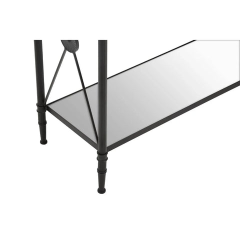 **Modern Black Metal Glass Table**