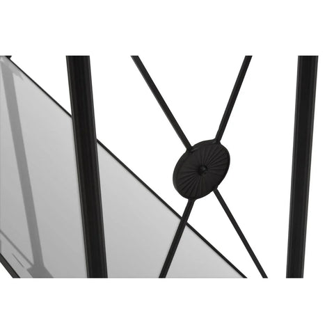 **Modern Black Metal Glass Table**