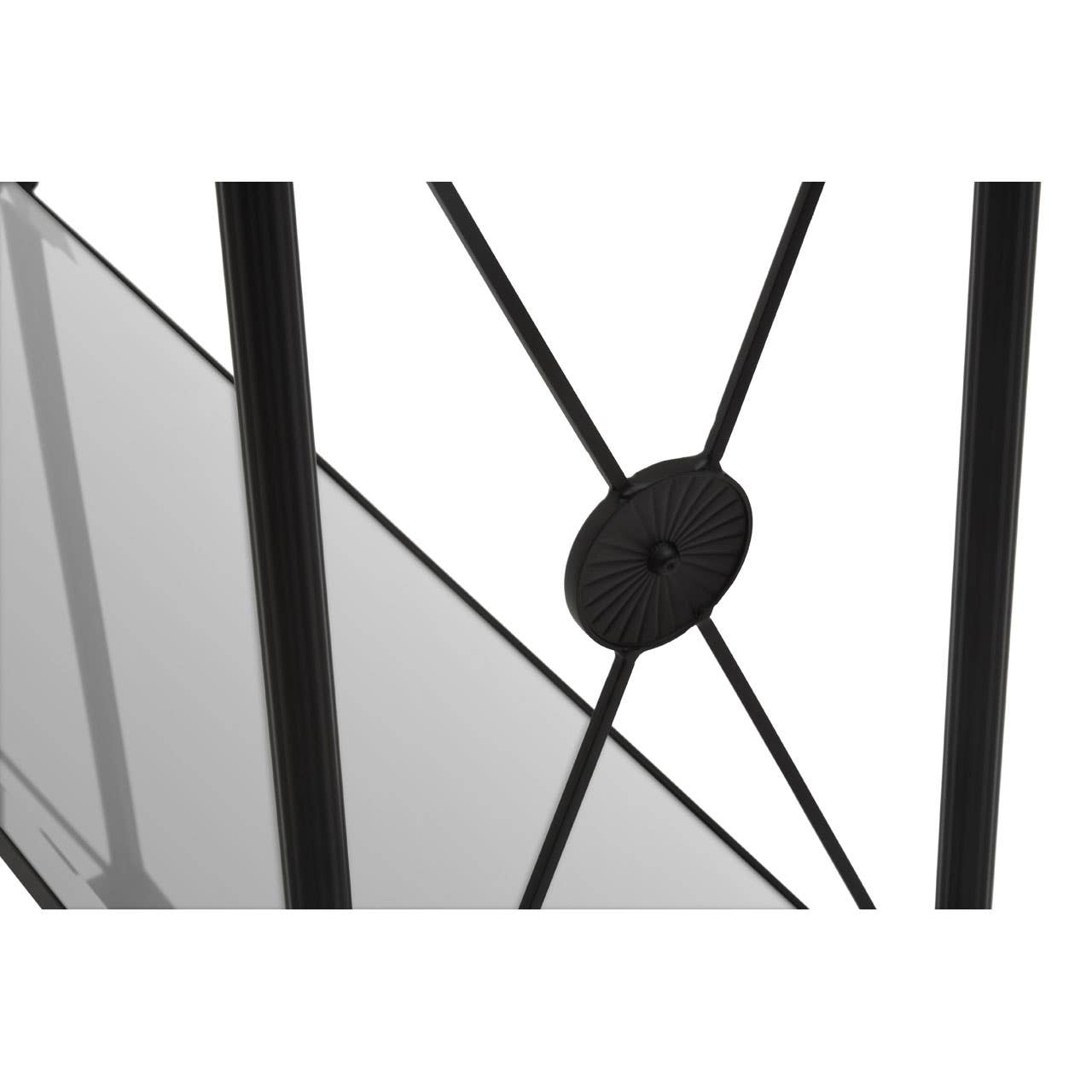 **Modern Black Metal Glass Table**