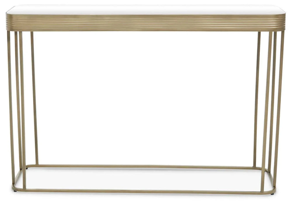 Golden Lines Mirrored Console Elegance