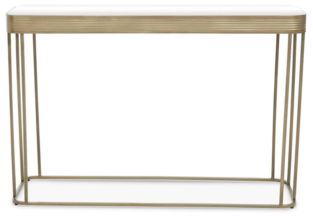 Golden Lines Mirrored Console Elegance