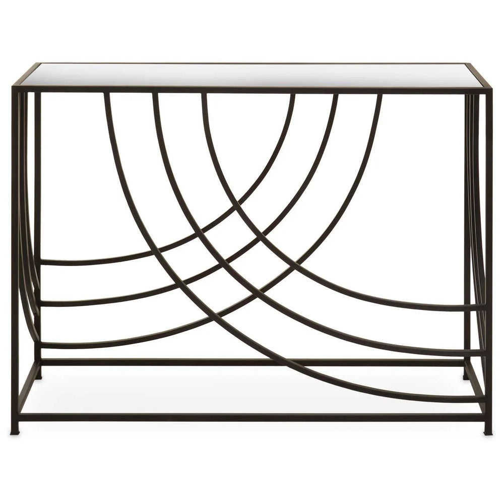 Reflective Industrial Chic Console Table