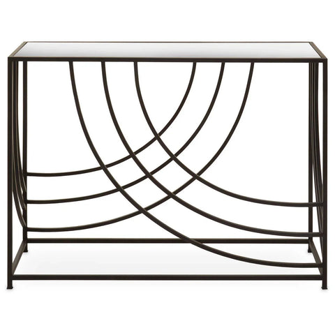 Reflective Industrial Chic Console Table