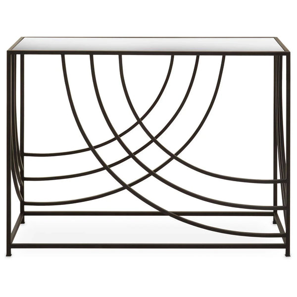 Reflective Industrial Chic Console Table