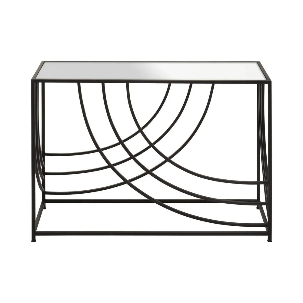 Reflective Industrial Chic Console Table