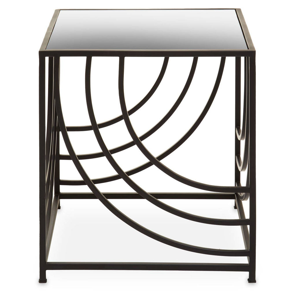 Rustic Mirror Top Side Table
