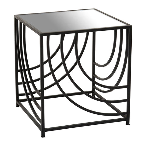 Rustic Mirror Top Side Table