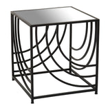 Rustic Mirror Top Side Table