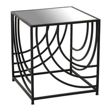 Rustic Mirror Top Side Table