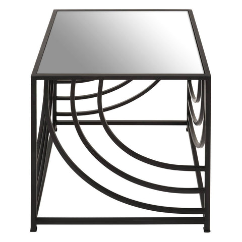 Rustic Mirror Top Side Table
