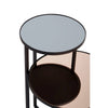 Circular Smoked Mirror Side Table