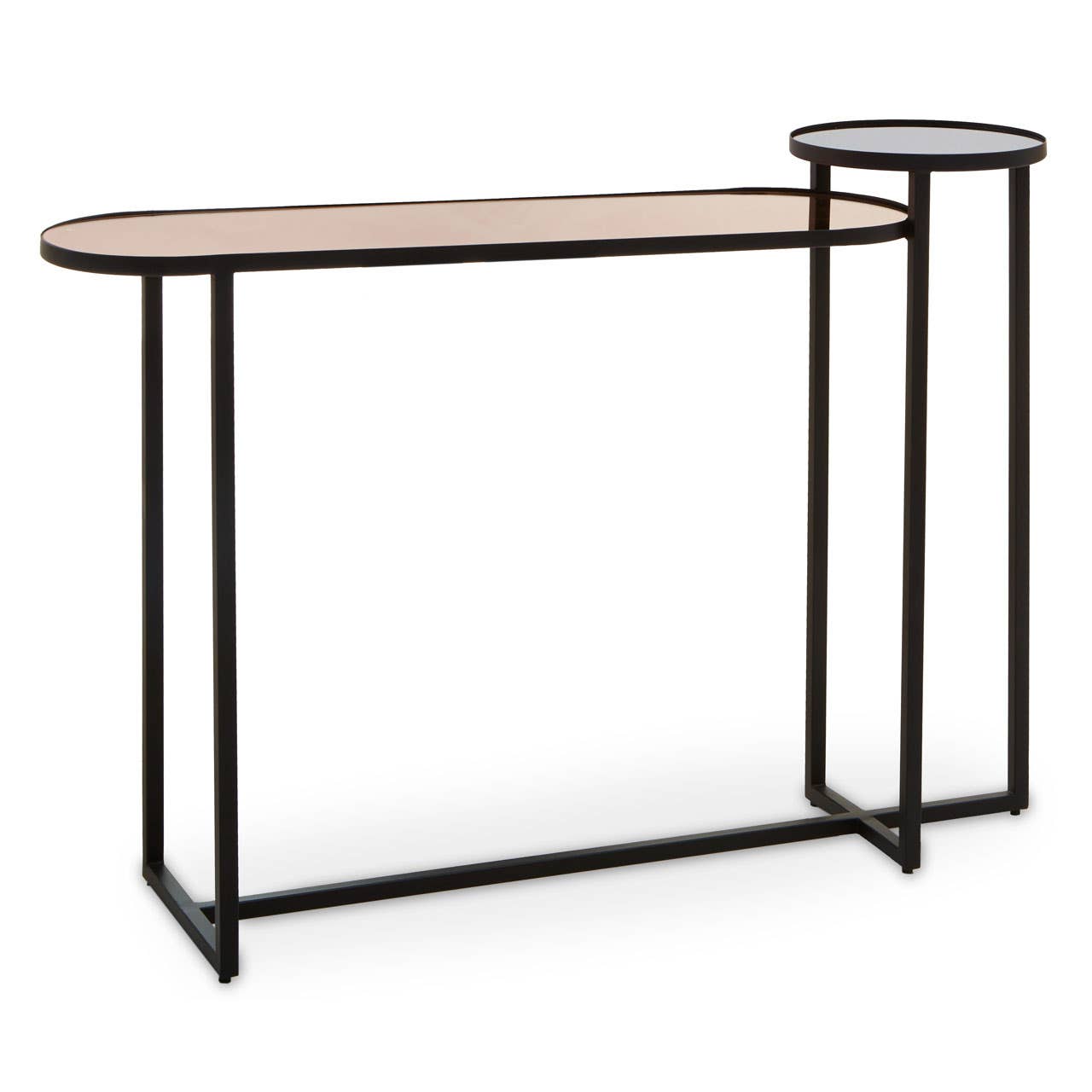 Mirror Top Circular Console Table