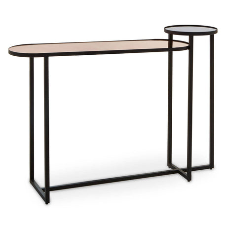 Mirror Top Circular Console Table
