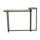 Mirror Top Circular Console Table