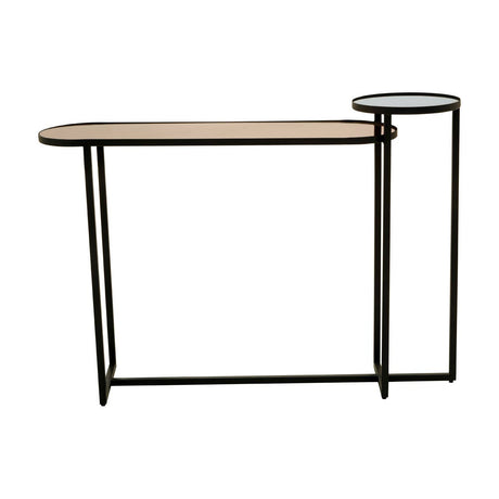 Mirror Top Circular Console Table