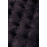 Close-up of dark grey tufted sofa upholstery fabric with soft velvety texture