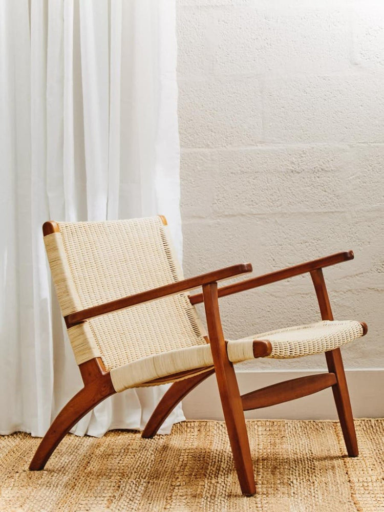 Natural Rattan Wood Armchair