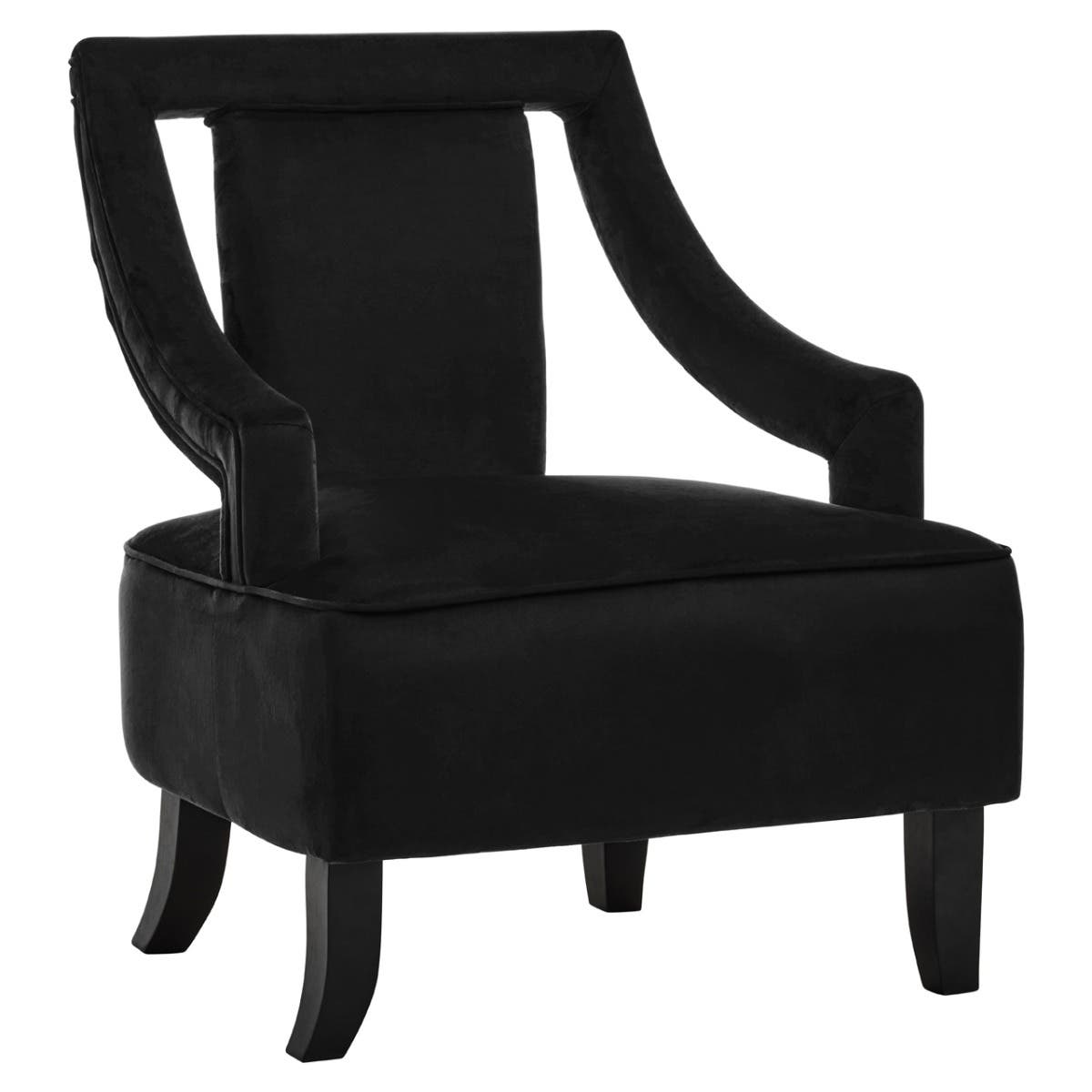 Luxe Black Velvet Accent Chair
