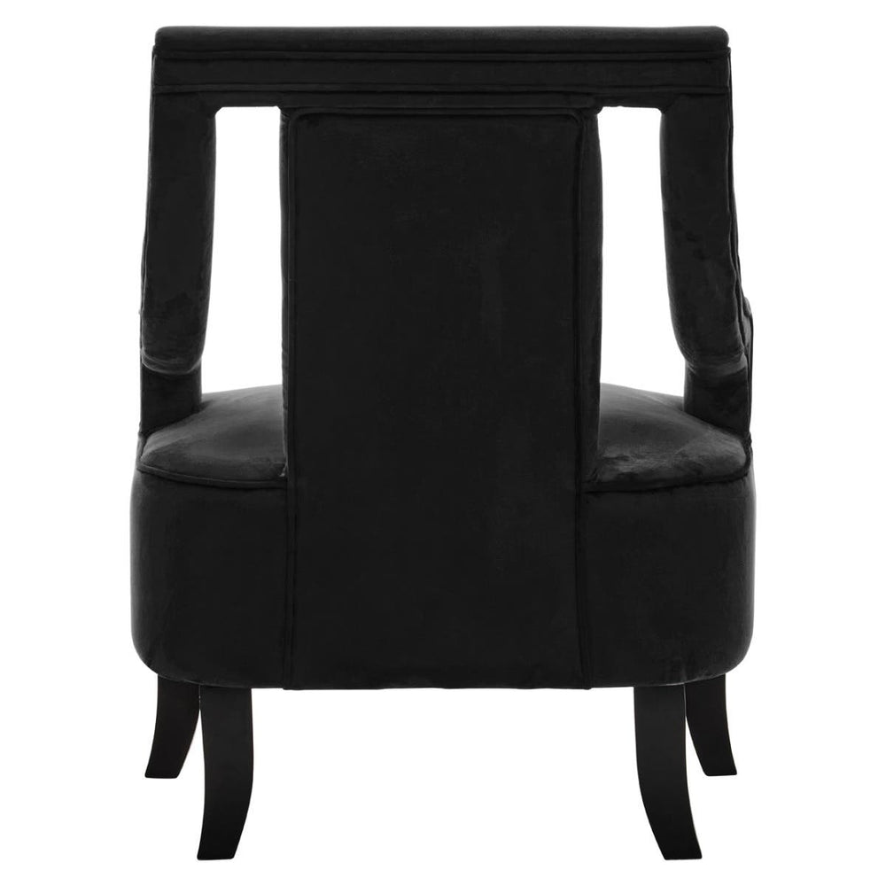 Luxe Black Velvet Accent Chair