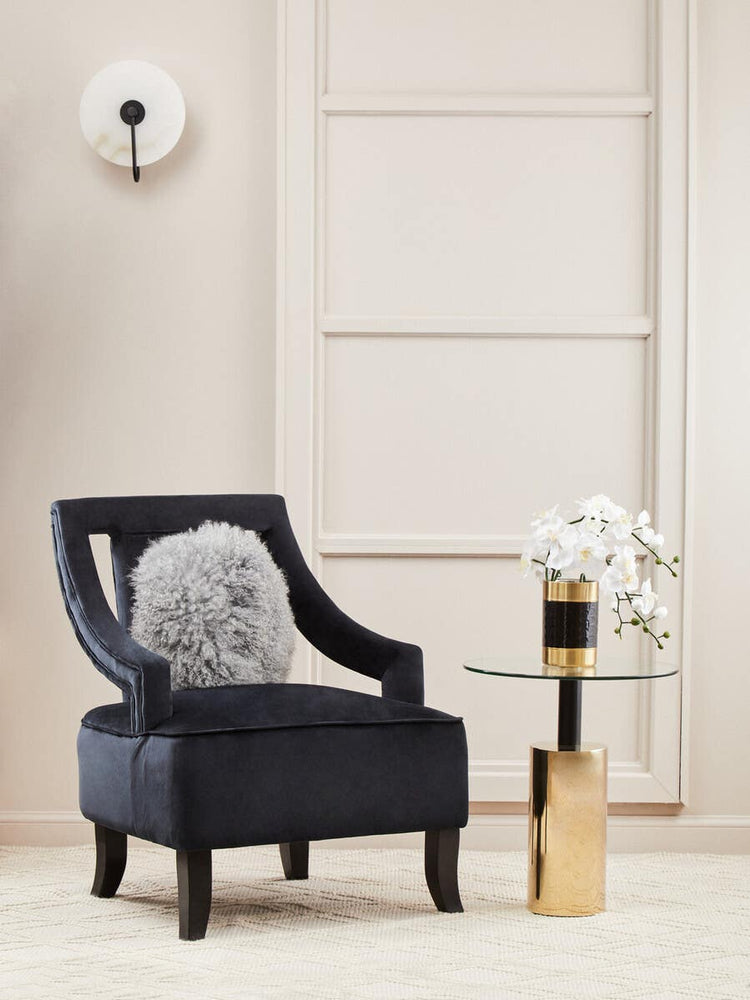 Luxe Black Velvet Accent Chair