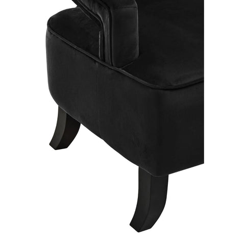 Luxe Black Velvet Accent Chair