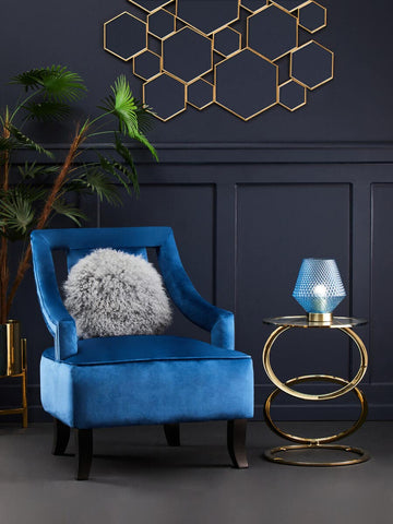 Midnight Blue Velvet Accent Chair