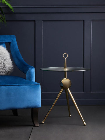 Midnight Blue Velvet Accent Chair