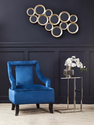 Midnight Blue Velvet Accent Chair